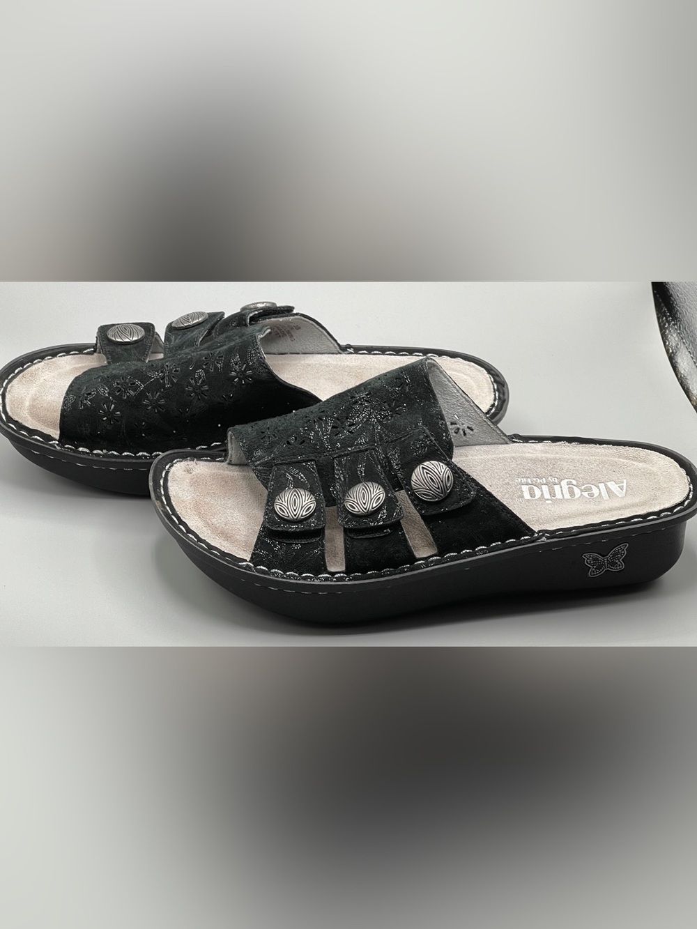 Alegria Violette/Julee slide sandal EU size 38 US 8/8.5 black suede